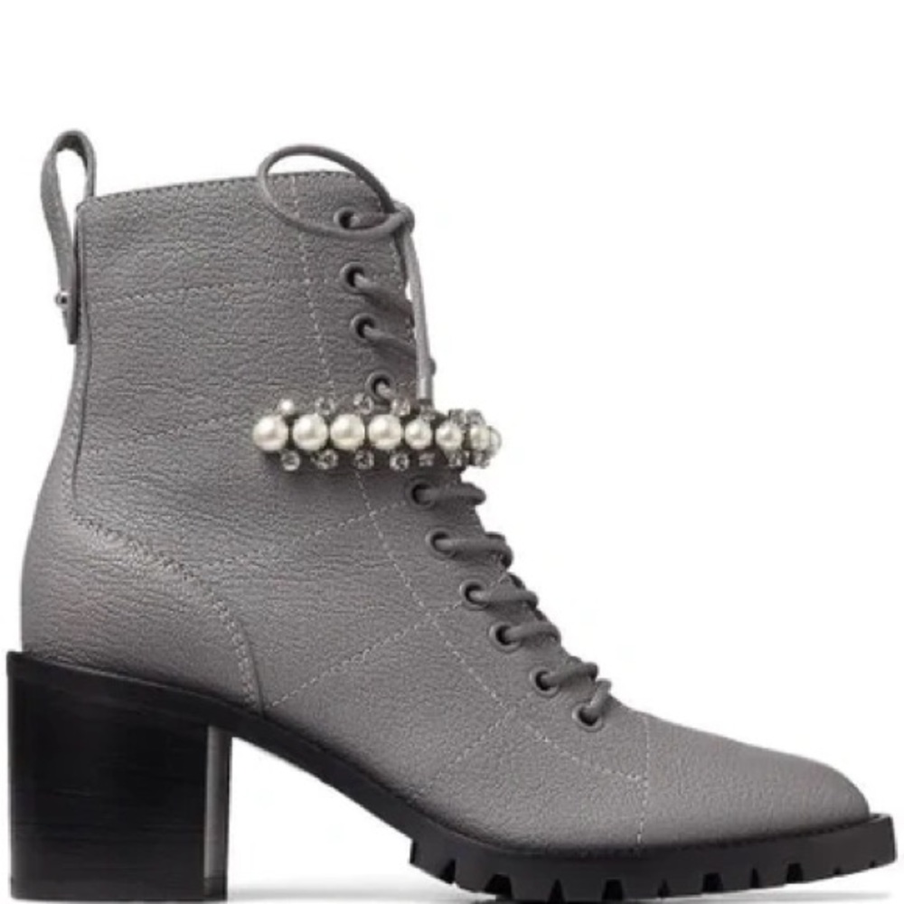 Jimmy Choo Cruz Pearl Crystal Combat Boots